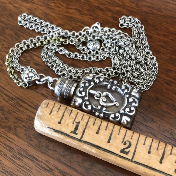 Rare Vintage Brighton heart Perfume Poison Bottle Necklace - Picture 16 of 16